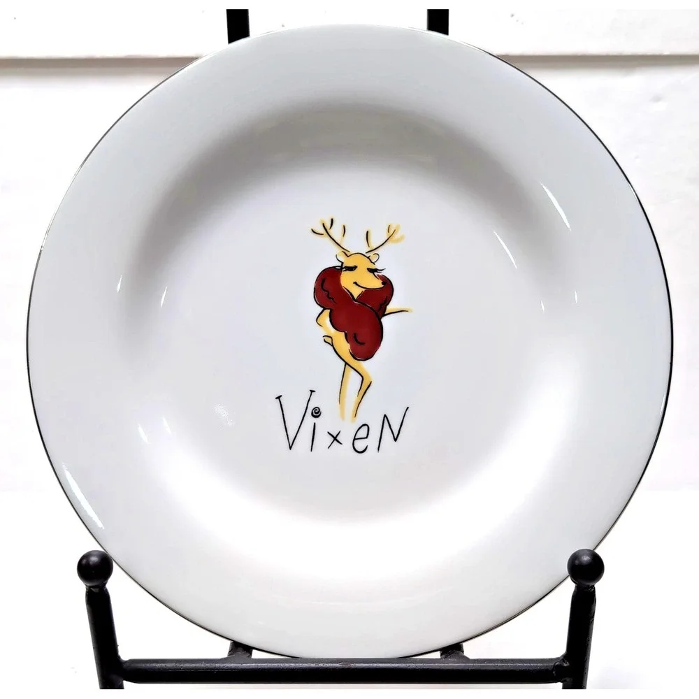 Pottery Barn VIXEN Reindeer Dinner Plate 11